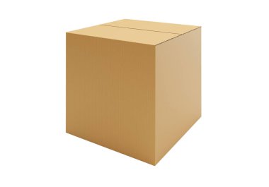 Beyaz arka plan üzerinde izole kahverengi karton kağıt kutusu