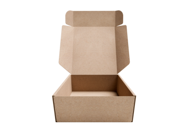Boş kahverengi karton kutu aç, şeffaf arkaplan
