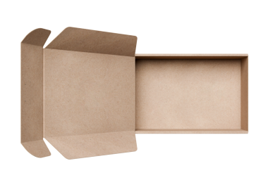 Boş kahverengi karton kutu aç, şeffaf arkaplan