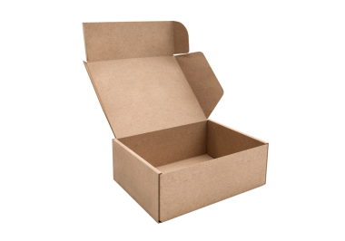 Boş kahverengi karton kutu aç, şeffaf arkaplan