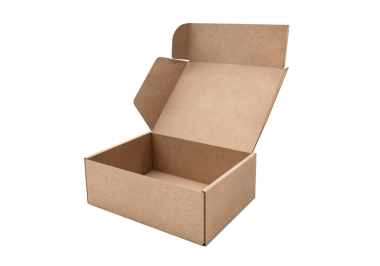 Boş kahverengi karton kutu aç, şeffaf arkaplan