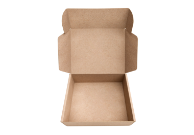 Boş kahverengi karton kutu aç, şeffaf arkaplan