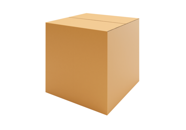 Kahverengi karton karton kutu, şeffaf arkaplan