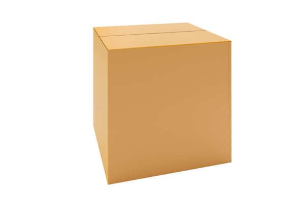 Kahverengi karton karton kutu, şeffaf arkaplan