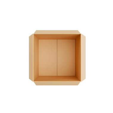 Süper manzara. Kahverengi karton kutu beyaz arkaplanda izole