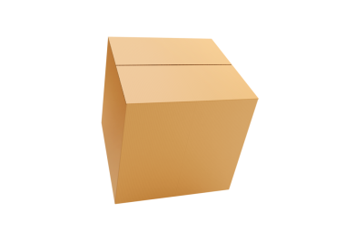 Kahverengi karton karton kutu, şeffaf arkaplan