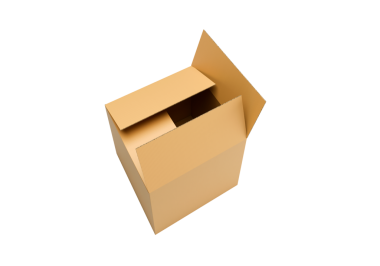 Boş kahverengi karton kutu aç, şeffaf arkaplan