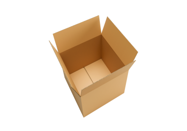 Boş kahverengi karton kutu aç, şeffaf arkaplan