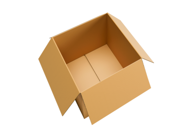 Boş kahverengi karton kutu aç, şeffaf arkaplan