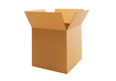 Boş kahverengi karton kutu aç, şeffaf arkaplan