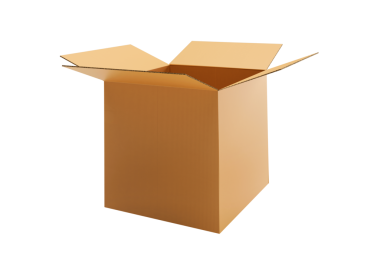 Boş kahverengi karton kutu aç, şeffaf arkaplan