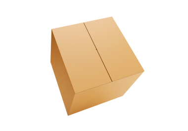 Kahverengi karton karton kutu, şeffaf arkaplan