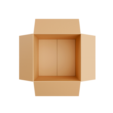 Süper manzara. Kahverengi karton karton kutu, şeffaf arkaplan