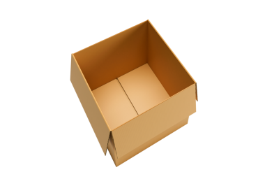 Boş kahverengi karton kutu aç, şeffaf arkaplan