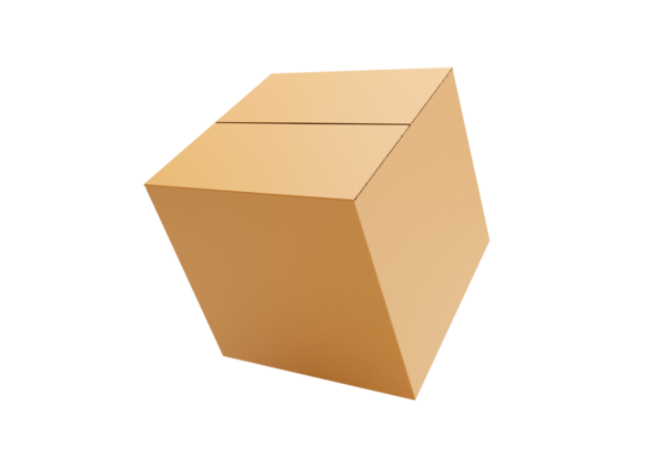 Kahverengi karton karton kutu, şeffaf arkaplan