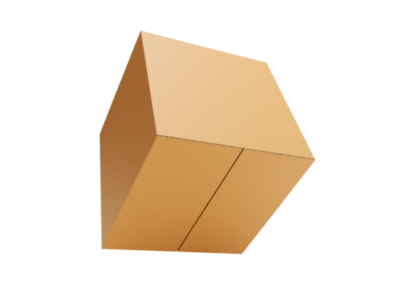 Kahverengi karton karton kutu, şeffaf arkaplan