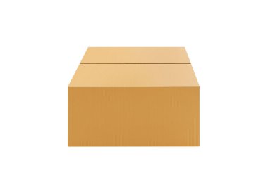 Beyaz arka plan üzerinde izole kahverengi karton kağıt kutusu