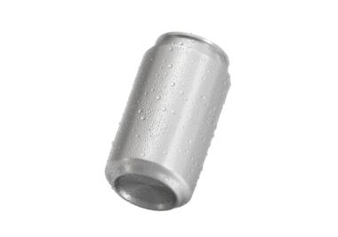 Su damlalı alüminyum soda kutusu, şeffaf arkaplan