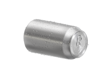 Su damlalı alüminyum soda kutusu, şeffaf arkaplan