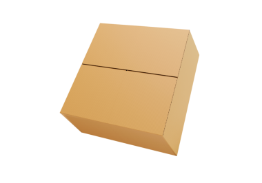 Boş kahverengi karton kutu aç, şeffaf arkaplan