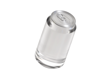 Şeffaf alüminyum şişenin logolu ve şeffaf arkaplanı olmayan modeli.