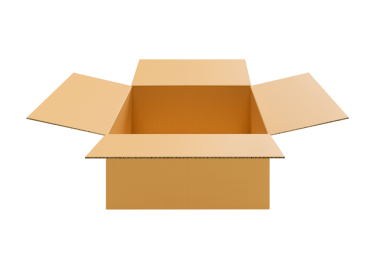 Boş kahverengi karton kutu aç, şeffaf arkaplan