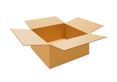 Boş kahverengi karton kutu aç, şeffaf arkaplan