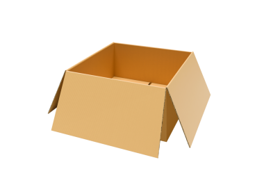 Boş kahverengi karton kutu aç, şeffaf arkaplan