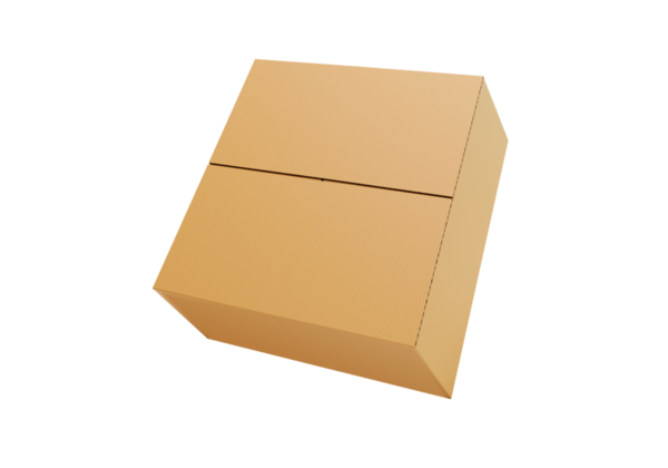 Boş kahverengi karton kutu aç, şeffaf arkaplan