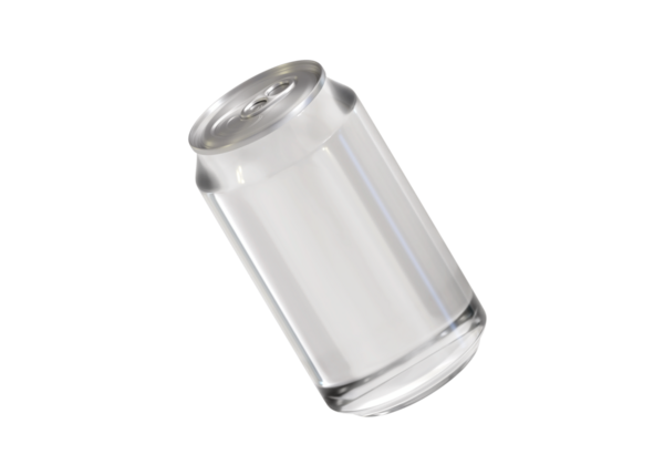 Şeffaf alüminyum şişenin logolu ve şeffaf arkaplanı olmayan modeli.