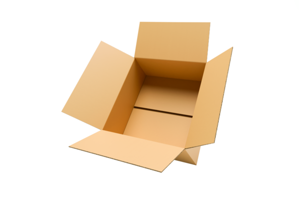Boş kahverengi karton kutu aç, şeffaf arkaplan