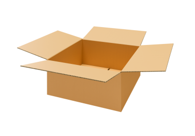 Boş kahverengi karton kutu aç, şeffaf arkaplan