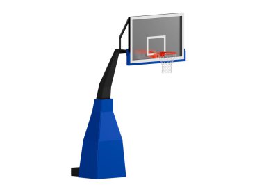 Beyaz arka planda profesyonel basketbol potası