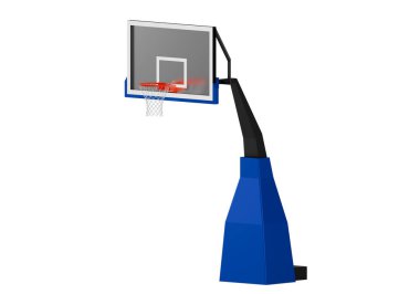 Beyaz arka planda profesyonel basketbol potası