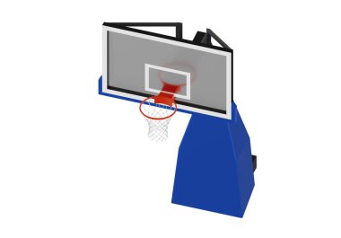 Beyaz arka planda profesyonel basketbol potası