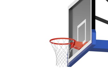 Beyaz arka planda profesyonel basketbol potası