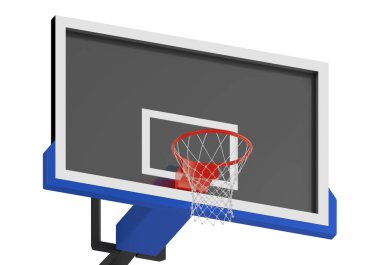 Beyaz arka planda profesyonel basketbol potası