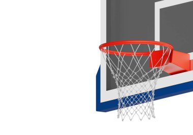Beyaz arka planda profesyonel basketbol potası