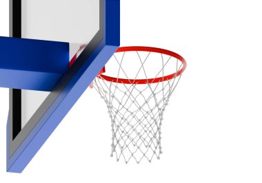 Beyaz arka planda profesyonel basketbol potası