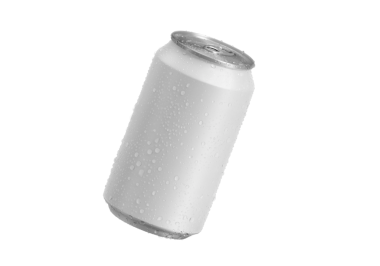 Su damlalı alüminyum soda kutusu, şeffaf arkaplan