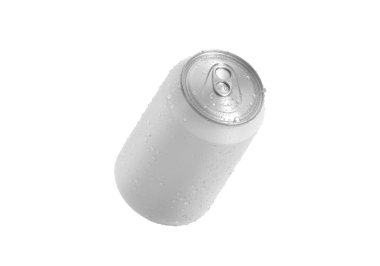 Su damlalı alüminyum soda kutusu, şeffaf arkaplan