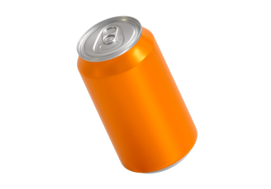 Turuncu alüminyum içecek kutusu, şeffaf arkaplan