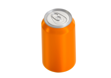 Turuncu alüminyum içecek kutusu, şeffaf arkaplan