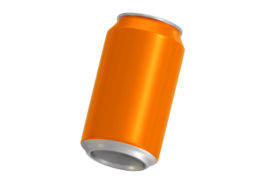 Turuncu alüminyum içecek kutusu, şeffaf arkaplan