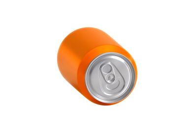 Turuncu alüminyum içecek kutusu, şeffaf arkaplan