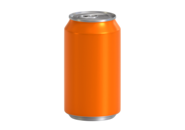 Turuncu alüminyum içecek kutusu, şeffaf arkaplan