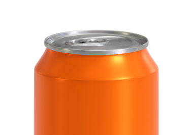 Turuncu alüminyum içecek kutusu, şeffaf arkaplan