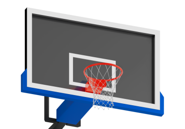 Profesyonel basketbol potası, şeffaf arka plan.