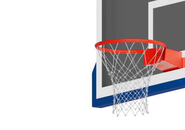 Profesyonel basketbol potası, şeffaf arka plan.