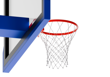 Profesyonel basketbol potası, şeffaf arka plan.